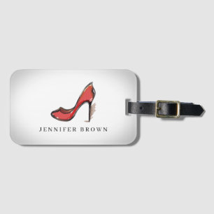 Waterverf hoge hiel Stiletto Bagagelabel