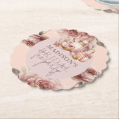 Waterverf Hoge Theebruidsshower op maat Kartonnen Onderzetters (Gekanteld)