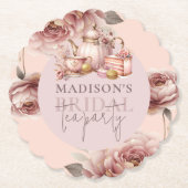 Waterverf Hoge Theebruidsshower op maat Kartonnen Onderzetters (Voorkant)