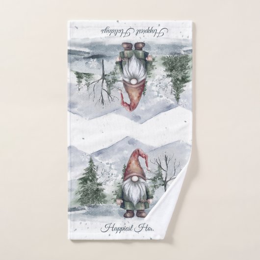 Waterverf Holiday Gnome Bad Handdoek (Handdoek)