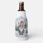 Waterverf Holiday Gnome Flesjeskoeler (Fles Voorkant)