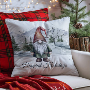 Waterverf Holiday Gnome Kussen