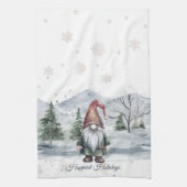 Waterverf Holiday Gnome Theedoek (Verticaal)