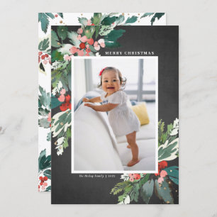 Waterverf Hollies Chalkboard Kerst