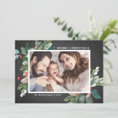 Waterverf Hollies Chalkboard kerstfoto (Staand voorkant)