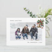 Waterverf Holly Bell Foto Kerstmis Kaarten (Staand voorkant)