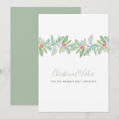 Waterverf Holly & Berries Caregiver Holiday Card Feestdagenkaart (Voorkant / Achterkant)