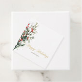 Waterverf Holly Berry Greenery Bedankjes Labels (In situ)