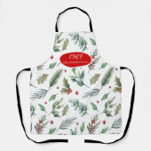 Waterverf Holly Berry Greenery Schort (Voorkant)