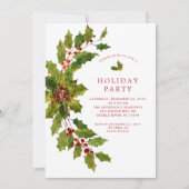 Waterverf Holly Berry kerstfeest Kaart (Voorkant)