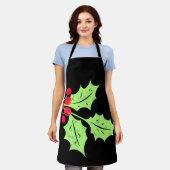 Waterverf Holly Bladeren en bessen Schort (Gedragen)