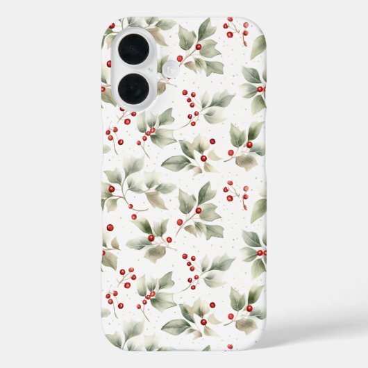Waterverf Holly en bessen Case-Mate iPhone Case (Achterkant)