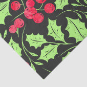 Waterverf Holly en bessen Tissuepapier (Detail)