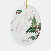 Waterverf Holly en Red Berries Keramisch Ornament (Rechts)