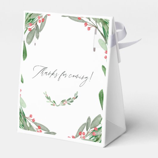 Waterverf Holly Jolly Kerstfeest Bedankdoosjes (Achterkant)