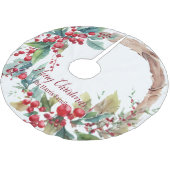 Waterverf holly krans gepersonaliseerde kerst kerstboom rok (Gekanteld)