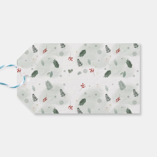 Waterverf Holly laat het kerstkunstplan van het Pa Cadeaulabel (Achterkant Horizontaal)