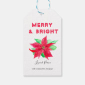 Waterverf Holly Merry en Bright Cadeaulabel (Achterkant)