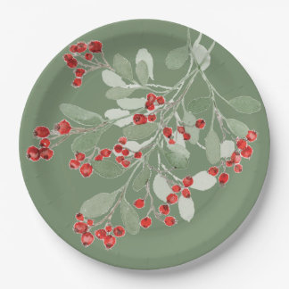 Waterverf Holly Papieren Bordje