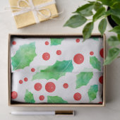 Waterverf Holly Pattern Tissuepapier (Geschenk)