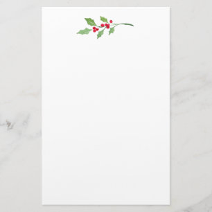 Waterverf Holly Sprig Briefpapier