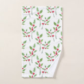 Waterverf Holly Sprigs Pattern Bad Handdoek (Handdoek)