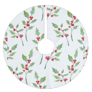 Waterverf Holly Sprigs Pattern Kerstboom Rok