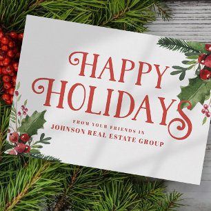 Waterverf Holly   Vakantiegroet Feestdagenkaart