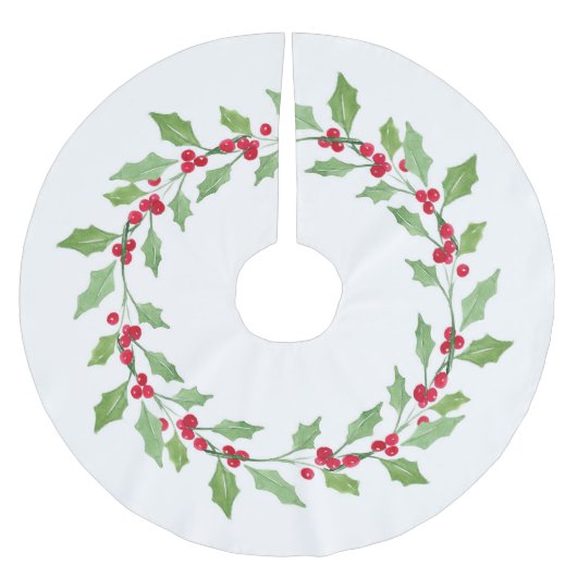 Waterverf Holly Wreath Kerstboom Rok (Voorkant)