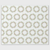 Waterverf Holly Wreath Pattern Cadeaupapier (Vlak)