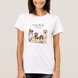 Waterverf Hond baby shower Feest mama in wording T-shirt