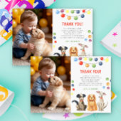 Waterverf hond eerste verjaardag bedankkaart