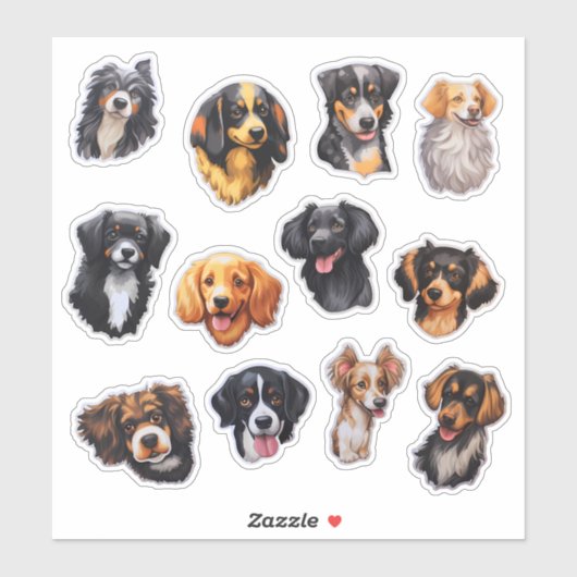 Waterverf Hond Scrapbook Stationery Sticker (Vel)