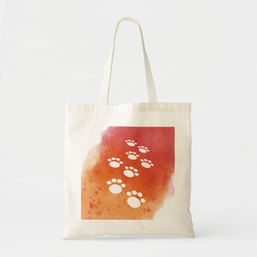 Waterverf Hondenpootsporen Tote Bag (Voorkant)