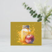 Waterverf Honey en Apple Shana Tova Briefkaart (Staand voorkant)