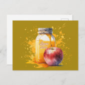 Waterverf Honey en Apple Shana Tova Briefkaart (Voorkant / Achterkant)