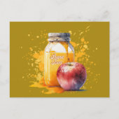 Waterverf Honey en Apple Shana Tova Briefkaart (Voorkant)