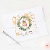 Waterverf Honeycomb & Honey Jar Beekeeper Vierkante Sticker (Envelop)