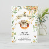 Waterverf Honing eerste dag eerste dag van de eers Kaart (Staand voorkant)