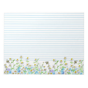 Waterverf honingbijen Chamomile Flowers Notitieblok