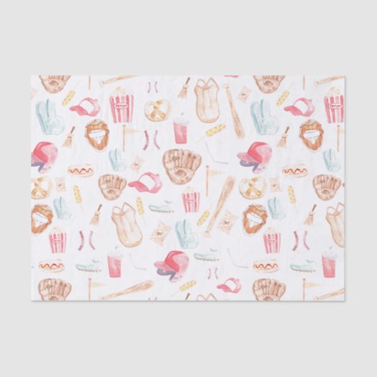 Waterverf honkbal tissuepapier (Voorkant)