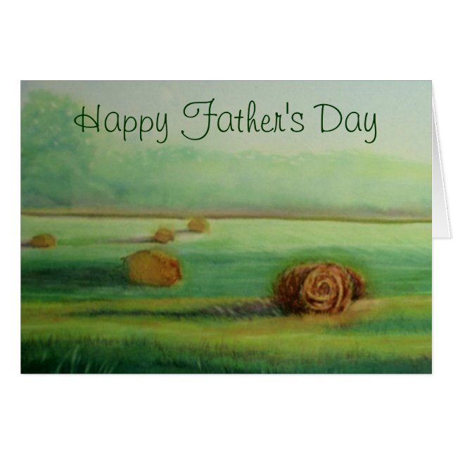 Waterverf Hooiveld weide land landschap uitzicht (Voorkant Horizontaal)