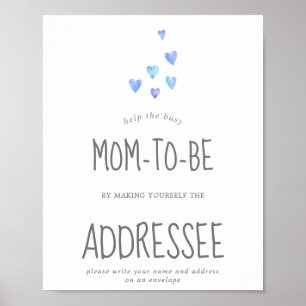 Waterverf hoort babyjongen een envelop aan poster