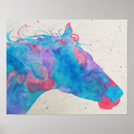 Waterverf Horse Silhouette Poster