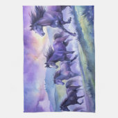 Waterverf Horses keukenhanddoek (Verticaal)