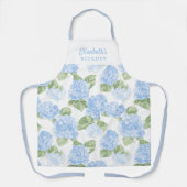 Waterverf Hortensia Naam Schort (Voorkant)