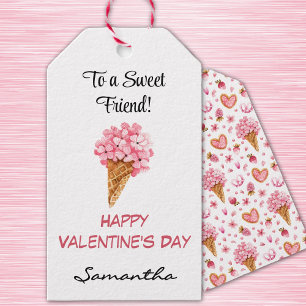 Waterverf Hortensia's Happy Valentines Day Friend Cadeaulabel