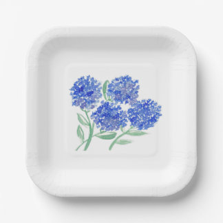 Waterverf, hortensia's papier borden papieren bordje