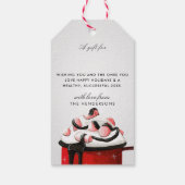 Waterverf Hot Chocolate Custom Message Kerstmis Cadeaulabel (Achterkant)
