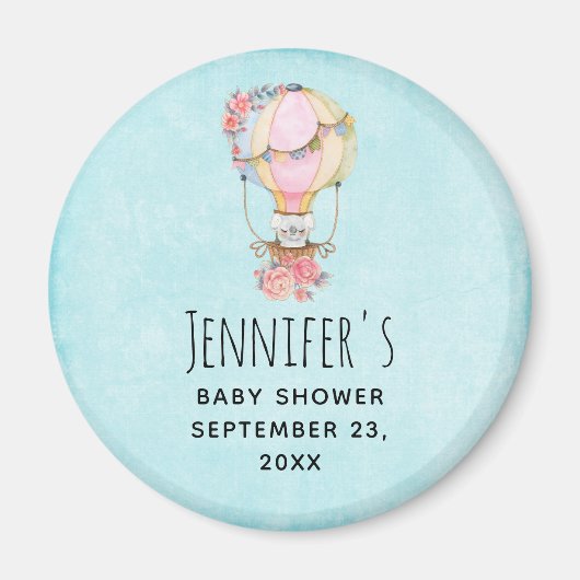 Waterverf Hot-luchtballon bevestigen Datum opslaan Magneet (Voorkant)